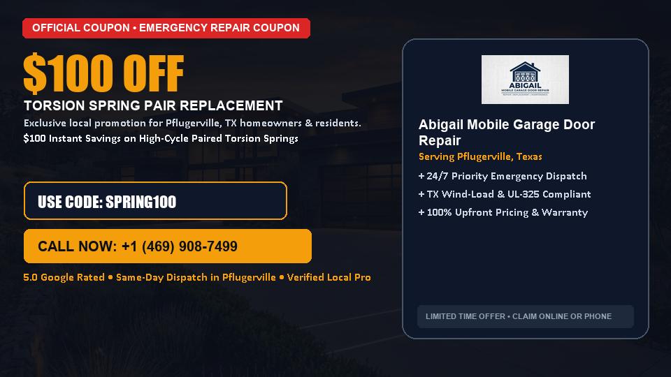Abigail Mobile Garage Door Repair $100 OFF Dual Torsion Spring Replacement